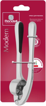 Чеснокодавилка Rondell Modern RD-1733 стальной/черный упак.:картонная подложка