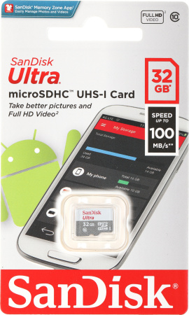 Флеш карта microSDHC 32Gb Class10 Sandisk SDSQUNR-032G-GN3MN Ultra w/o adapter