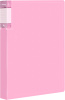 Папка с 40 прозр.вклад. Бюрократ Gems GEM40PIN A4 пластик 0.7мм торц.карм с бум. встав розовый аметист
