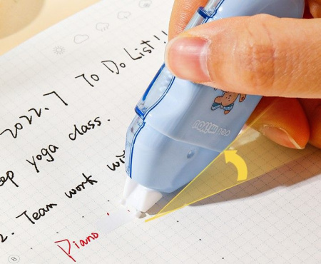 Лента коррект. Deli EH353 8мх5мм ассорти корпус белый блистер