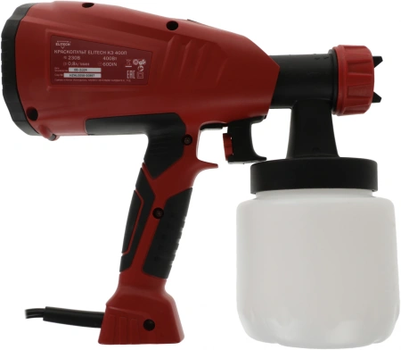 Краскопульт Elitech КЭ 400П 400Вт бак:0.8мл 800мл/мин