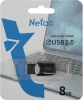 Флеш Диск Netac 8Gb U197 NT03U197N-008G-20BK USB2.0 черный/красный
