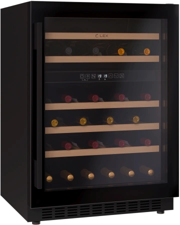Винный шкаф Lex LWD6046BL dual zone 1-нокамерн. черный