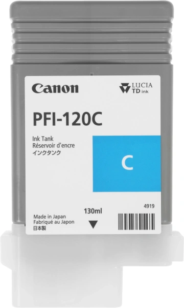 Картридж струйный Canon PFI-120 C 2886C001 голубой (130мл) для Canon imagePROGRAF TM-200/205
