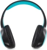 Гарнитура накладные Digma BT-15 черный/голубой беспроводные bluetooth оголовье (BT-15BLB)