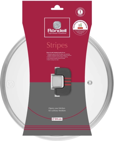 Крышка Rondell Stripes RDA-1620 d=24см крыш.прозрачный руч.серая