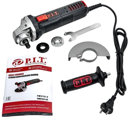 Углошлифовальная машина P.I.T. PWS115-C 800Вт 11000об/мин рез.шпин.:M14 d=115мм