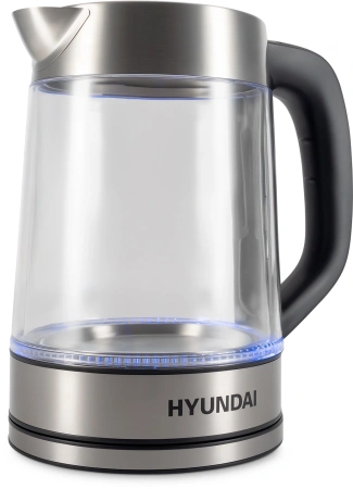 Чайник Hyundai HYK-G4015 1.7л. 2200Вт черный/серебристый (стекло)