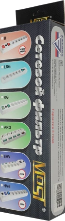 Сетевой фильтр Most EHV 5м (5 розеток) белый (коробка)