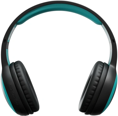 Гарнитура накладные Digma BT-15 черный/голубой беспроводные bluetooth оголовье (BT-15BLB)