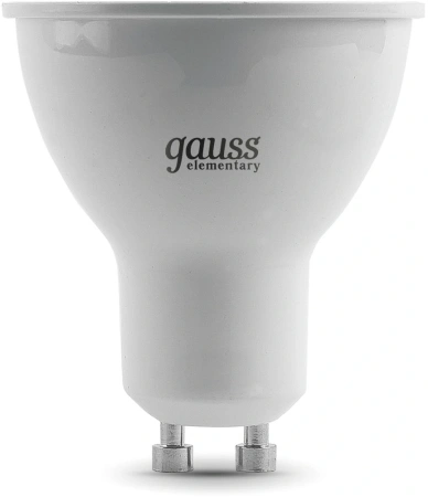 Лампа светодиодная Gauss 5.5Вт цок.:GU10 рефлек. 220B 4100K св.свеч.бел.нейт. MR16 (упак.:1шт) (13626)