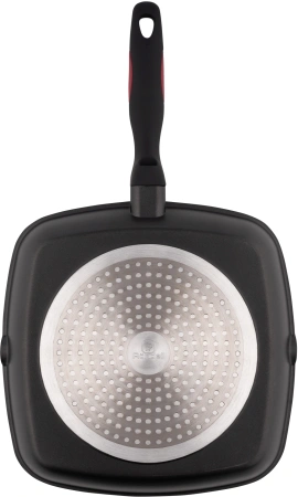 Сковорода-гриль Rondell Perfect RDA-1562 квадратная 28см покрытие: Xylan Plus ручка несъемная (без крышки) черный