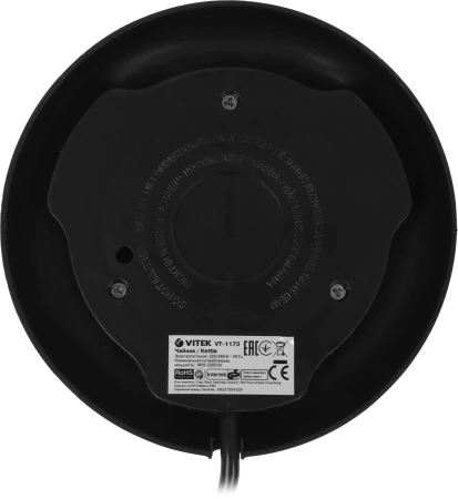Чайник электрический Vitek VT-1173 1.7л. 2200Вт прозрачный/черный корпус: стекло