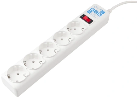 Сетевой фильтр Powercube SPG-B-15-WHITE 5м (5 розеток) белый (коробка)