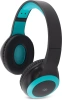 Гарнитура накладные Digma BT-15 черный/голубой беспроводные bluetooth оголовье (BT-15BLB)