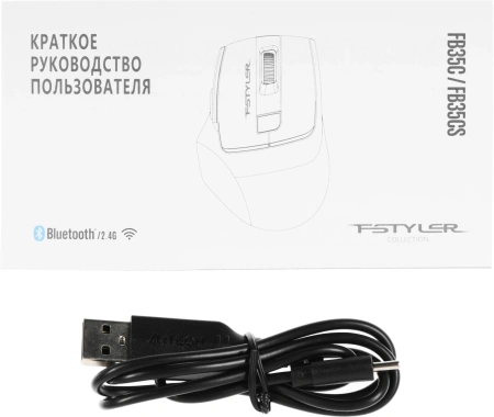 Мышь A4Tech Fstyler FB35C белый оптическая (2000dpi) беспроводная BT/Radio USB (6but)