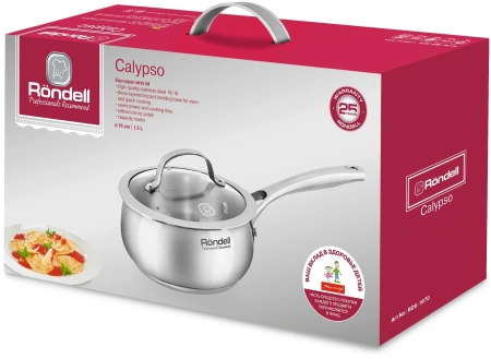 Ковш Rondell Calypso RDS-1670 1.5л. d=16см (с крышкой) стальной