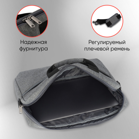 Сумка для ноутбука 14.5" PC Pet PCP14A2GY серый/черный полиэстер