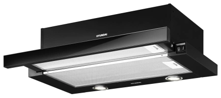 Вытяжка встраиваемая Hyundai HBH 6236 BG черный управление: кулисные переключатели (1 мотор)