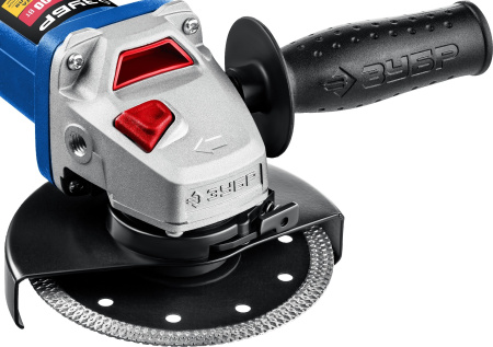 Углошлифовальная машина Зубр УШМ-П125-1500 ПСТ 1500Вт 9500об/мин рез.шпин.:M14 d=125мм