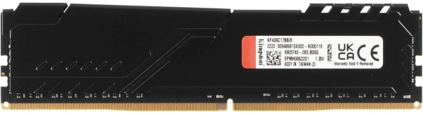 Память DDR4 8Gb 3600MHz Kingston KF436C17BB/8 Fury Beast Black RTL Gaming PC4-28800 CL17 DIMM 288-pin 1.35В single rank с радиатором Ret