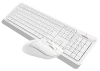 Клавиатура + мышь A4Tech Fstyler FG1012 клав:белый мышь:белый USB беспроводная Multimedia (FG1012 WHITE)