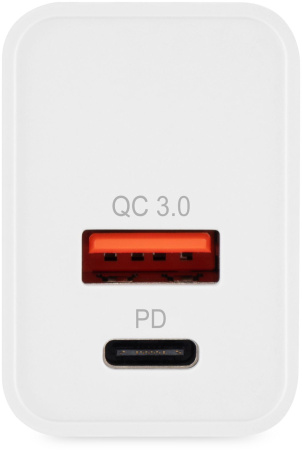 Сетевое зар./устр. Digma DGW2D 20W 3A+1A (PD+QC) USB-C/USB-A универсальное белый (DGW2D0F110WH)