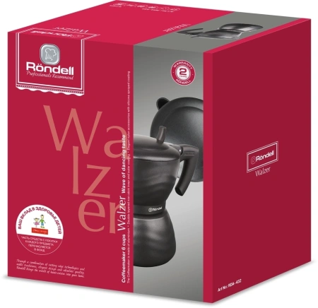Кофеварка гейзерн. Rondell Walzer RDA-432 0.3л алюминий черный