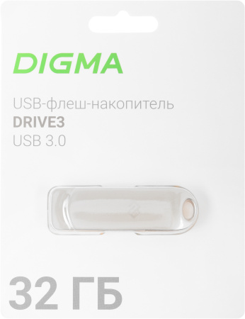 Флеш Диск Digma 32Gb DRIVE3 DGFUM032A30SR USB3.0 серебристый