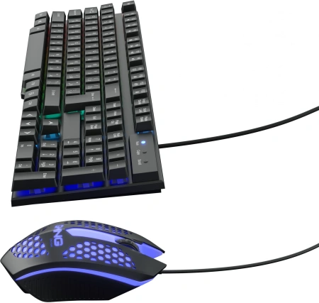 Клавиатура + мышь Оклик 400GMK клав:черный мышь:черный USB LED (1546779)