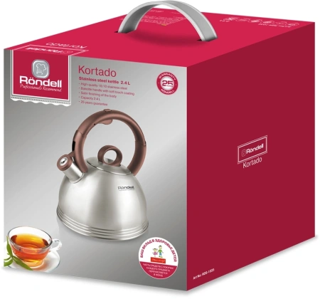 Чайник металлический Rondell Kortado RDS-1035 2.4л. стальной