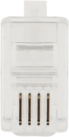 Коннектор Hyperline PLUG-4P4C-P-C2-100 (упак.:100шт) 100м прозрачный