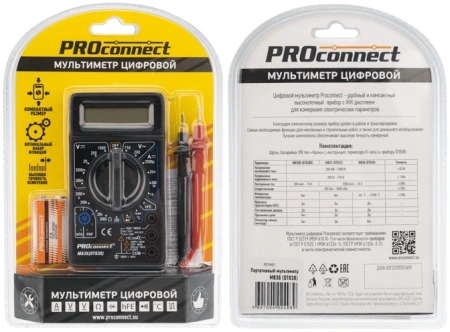 Мультиметр PROconnect M838 DT838 цифровой черный (13-3013)