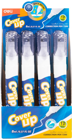 Ручка корректор Deli E7286 шариковый белый 8мл