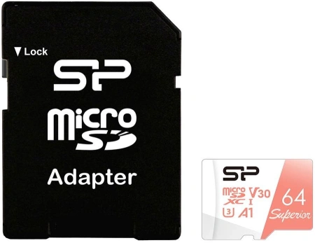 Флеш карта microSDXC 64GB Silicon Power SP064GBSTXDV3V20SP Superior + adapter