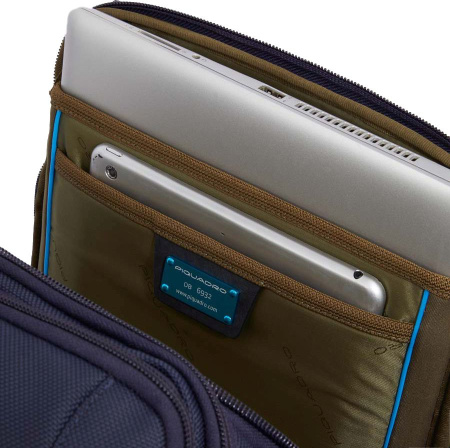 Сумка дорожная Piquadro Brief2 BV6154BR2/BLU синий нейлон/натур.кожа