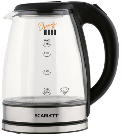 Чайник электрический Scarlett SC-EK27G36 1.8л. 1800Вт черный (корпус: стекло)