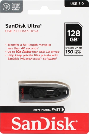Флеш Диск Sandisk 128Gb Ultra SDCZ48-128G-U46 USB3.0 черный