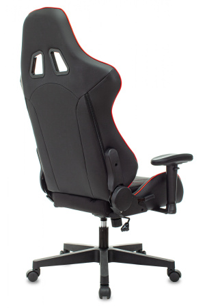 Кресло игровое Zombie Thunder 1 черный/красный ткань/эко.кожа с подголов. крестов. пластик