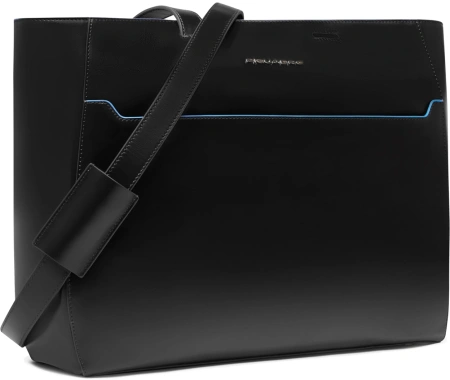 Деловая сумка женская Piquadro Blue Square BD6680B2/N с отделением для ноутбука черный натур.кожа