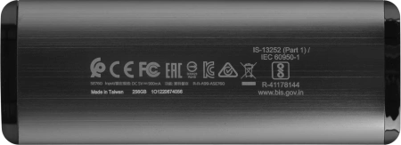 Накопитель SSD A-Data USB-C 256Gb ASE760-256GU32G2-CTI SE760 1.8" серый