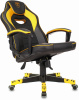 Кресло игровое Zombie GAME 16 черный/желтый текстиль/эко.кожа крестов. пластик
