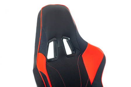 Кресло игровое Zombie Thunder 1 черный/красный ткань/эко.кожа с подголов. крестов. пластик