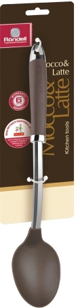 Ложка для первых/вторых блюд Rondell Mocco&Latte RD-600 коричневый/стальной упак.:пластиковая подложка