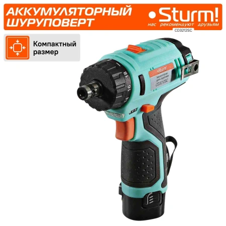 Дрель-шуруповерт Sturm! CD3212SC аккум. патрон:быстрозажимной (кейс в комплекте)