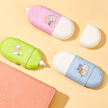 Лента коррект. Deli EH353 8мх5мм ассорти корпус белый блистер