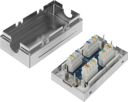 Соединитель Lanmaster LAN-CNB-STP5E (упак.:1шт) 1м серебристый