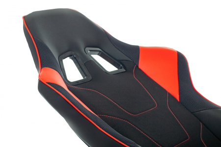 Кресло игровое Zombie Thunder 1 черный/красный ткань/эко.кожа с подголов. крестов. пластик