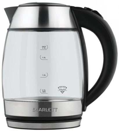Чайник электрический Scarlett SC-EK27G94 1.7л. 2200Вт нержавеющая сталь (корпус: стекло)