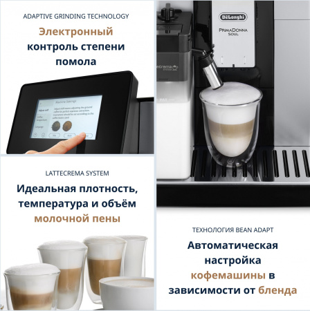 Кофемашина Delonghi Primadonna Soul ECAM610.74.MB 1450Вт черный/серебристый